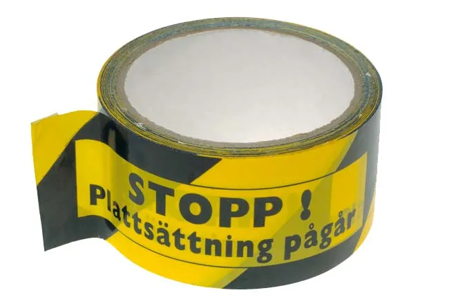 Produktbild av Tejp "Plattsättning Pågår"  33m/rulle