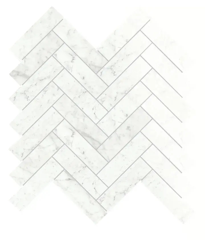 Marmi Carrara levigato hexagon Fiskben - Granitkeramik 1