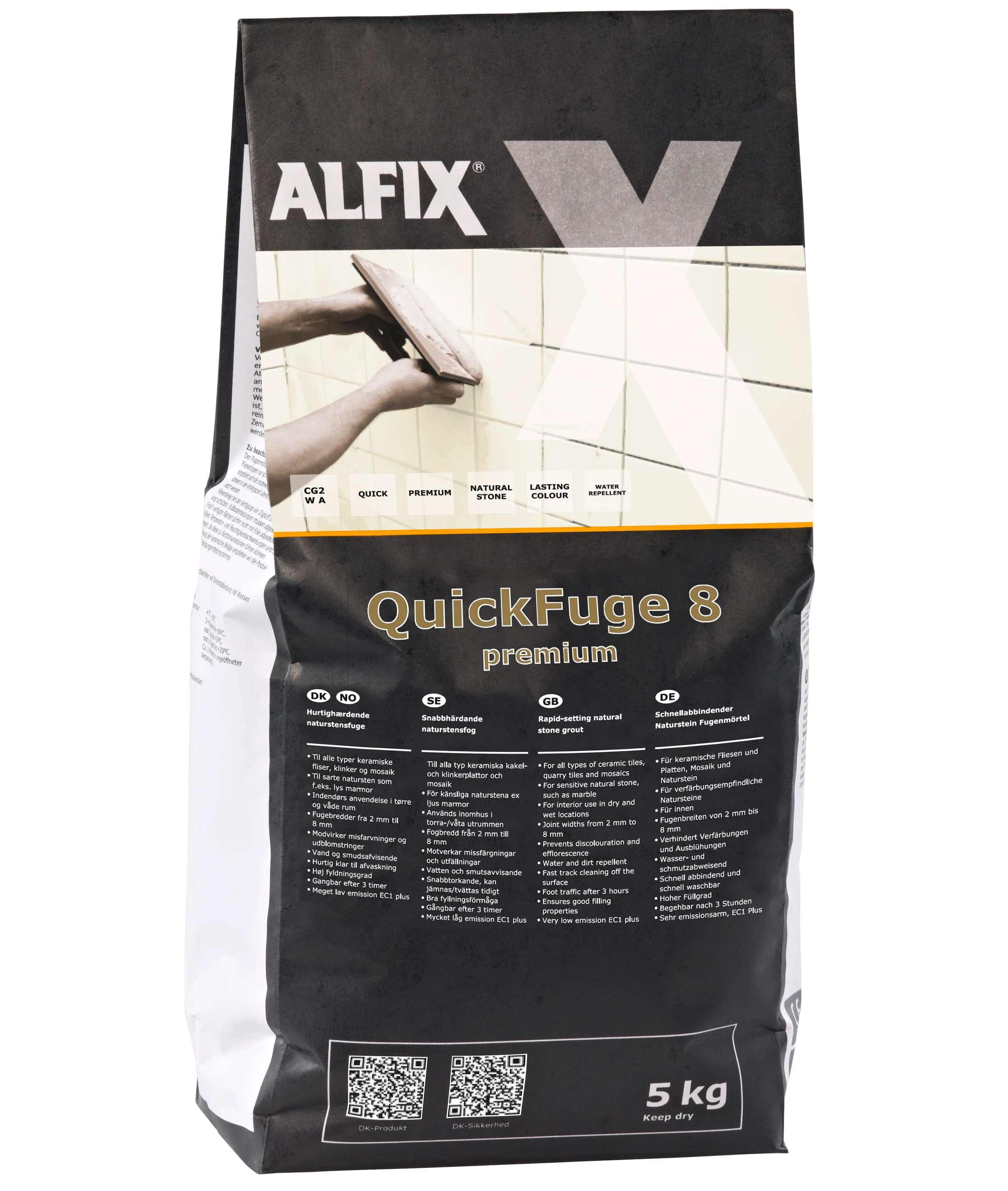 Produktbild av QuickFuge 8 premium Svartgrå 5 kg