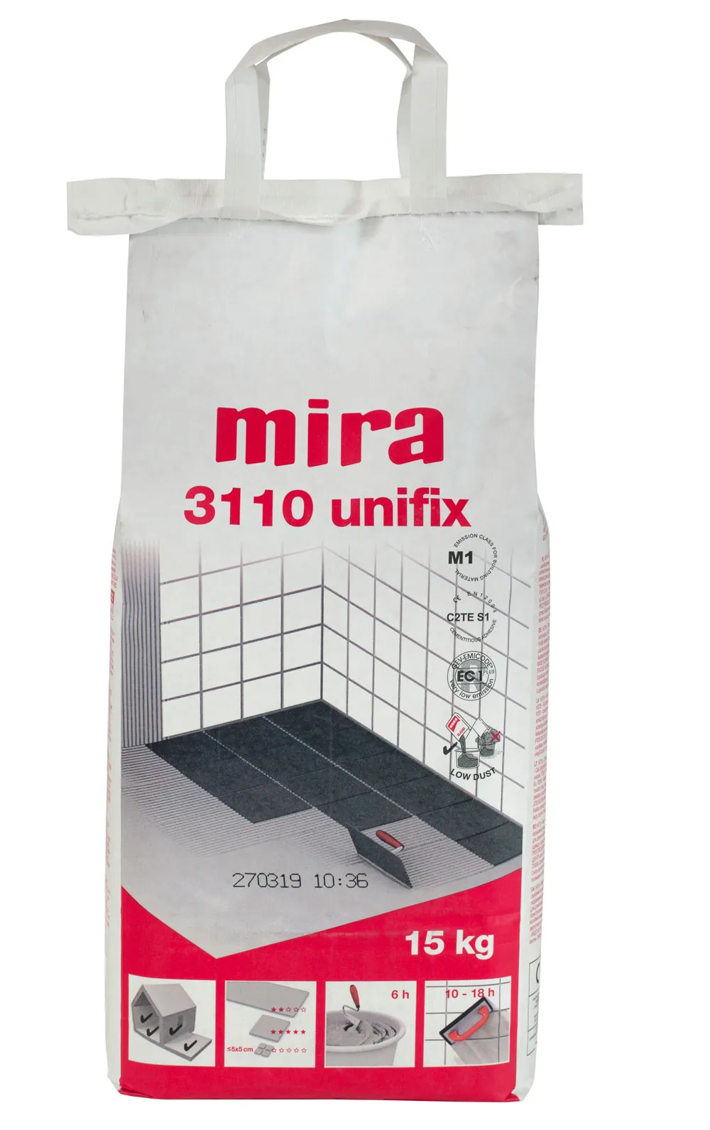 Produktbild av Mira 3110 unifix vit dammfri 15kg