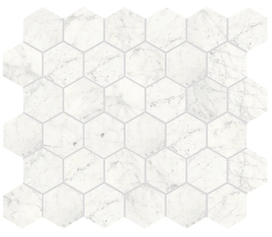 Marmi Carrara naturale hexagon Mosaik - Marmi