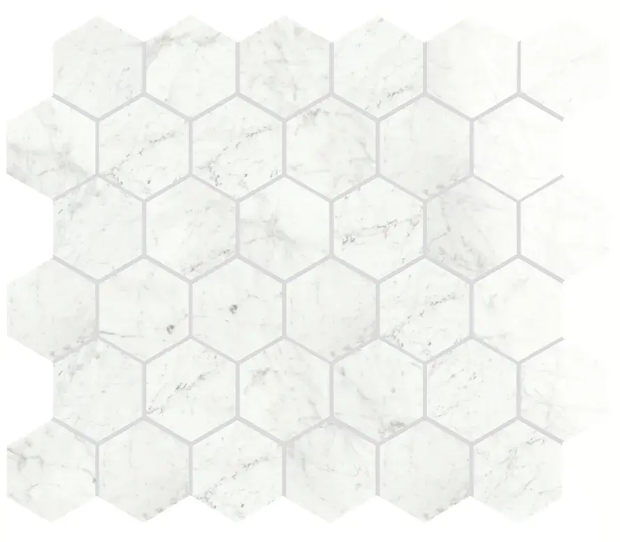 Marmi Carrara levigato hexagon Mosaik - Granitkeramik 1