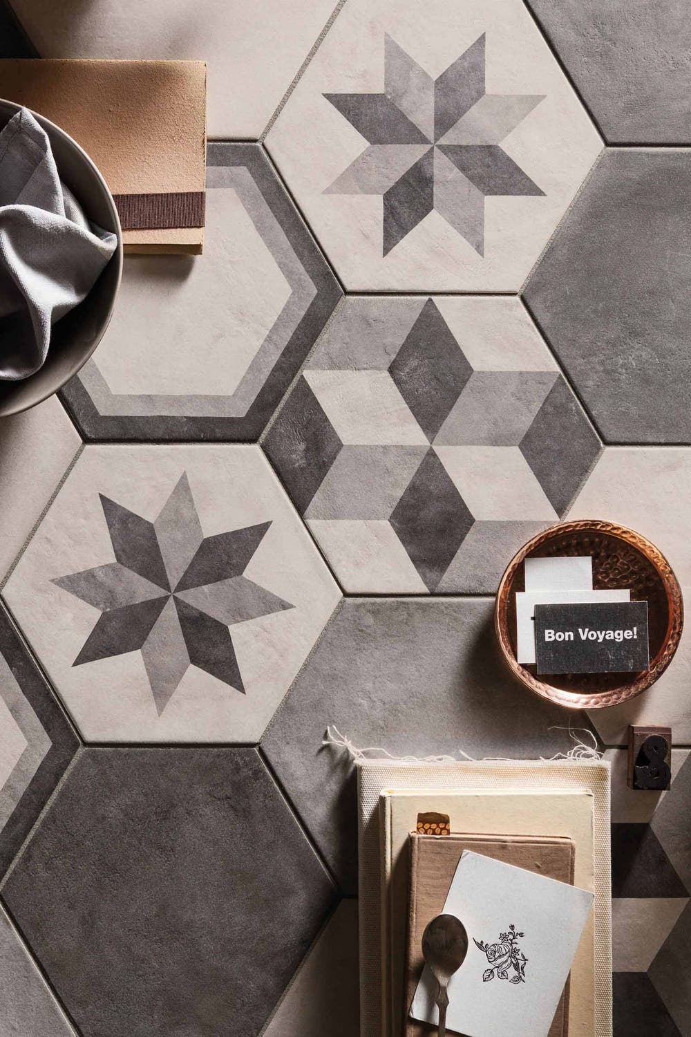 Terra Black/Grey Mix Hexagon